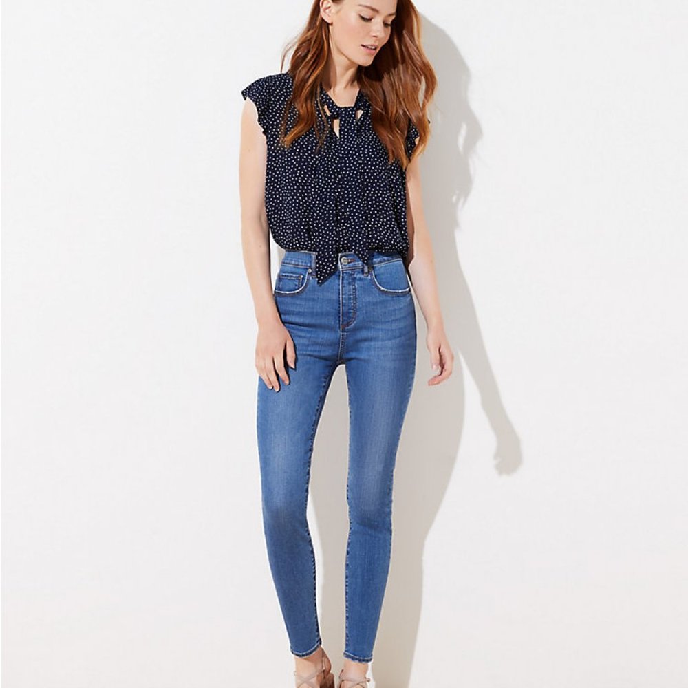 LOFT High Rise Slim Pocket Skinny Jeans Sz 24
